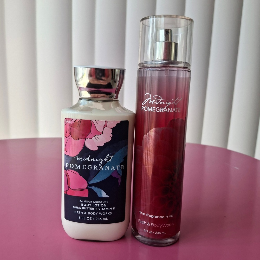 Bath & Body Works MIDNIGHT POMEGRANATE Body Lotion & Fragrance Mist Set of 2